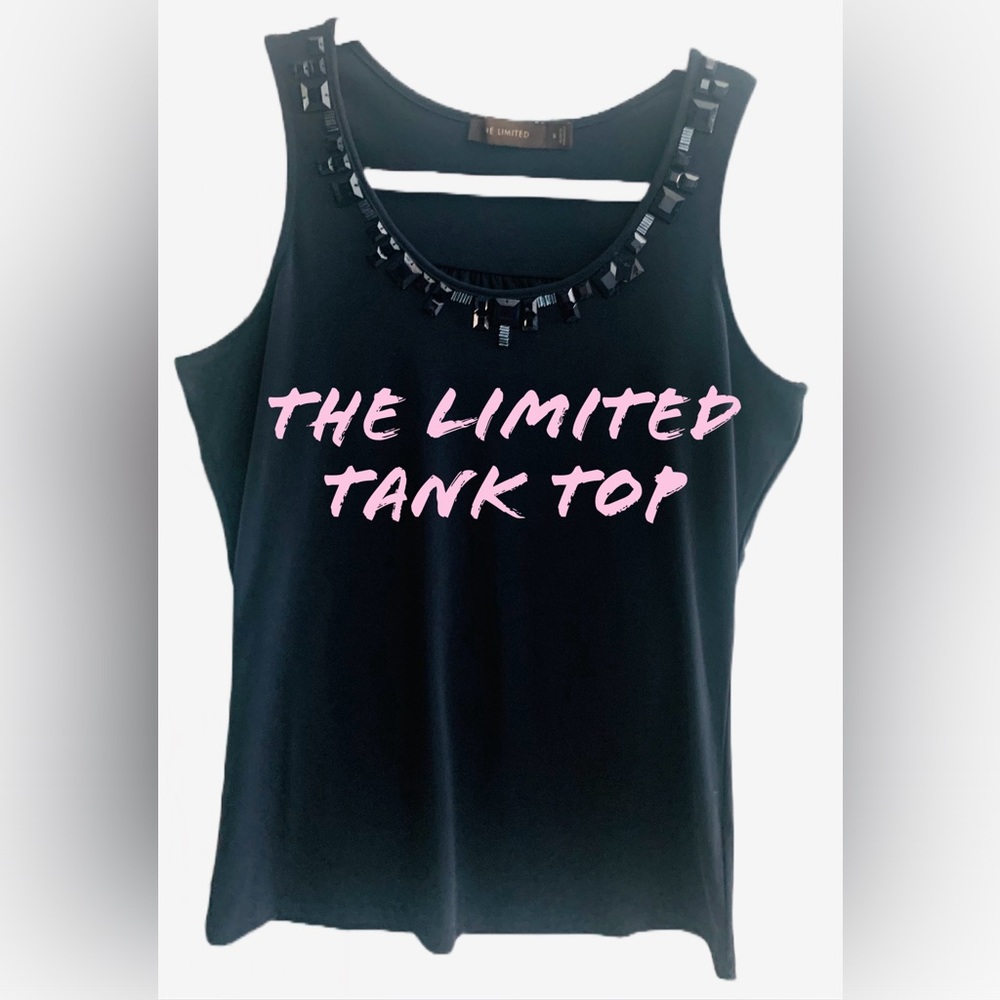 The Limited Black Embellished‎ Tank Top-Size small.